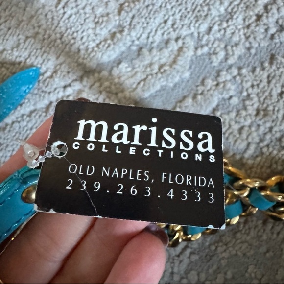 Miu Miu Gold Chain Braided Belt in teal Patent leather
Small new - Picture 2 of 8